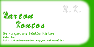 marton kontos business card